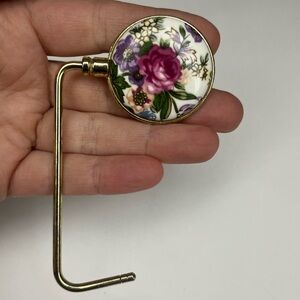Womens Gift Vintage Handbag Caddy Floral Design Table Hook